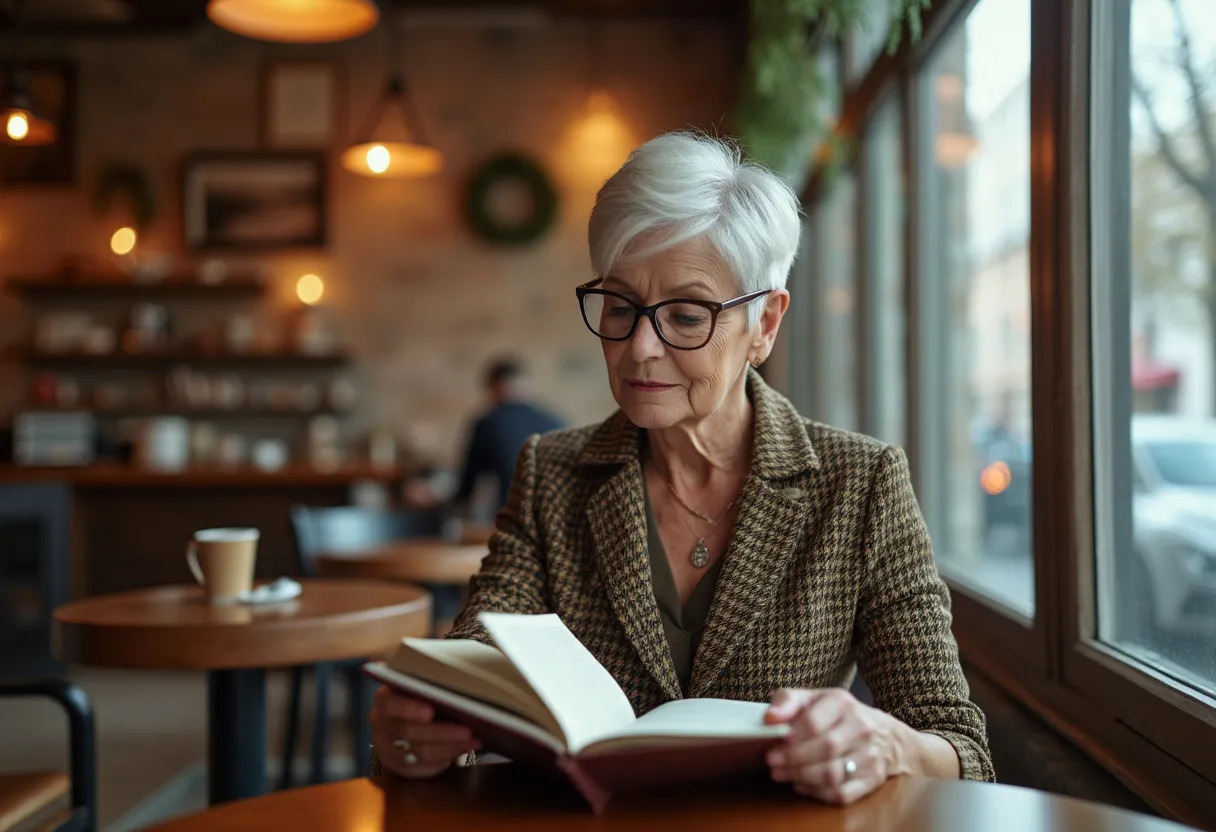 femme cinquante ans lunettes coiffure